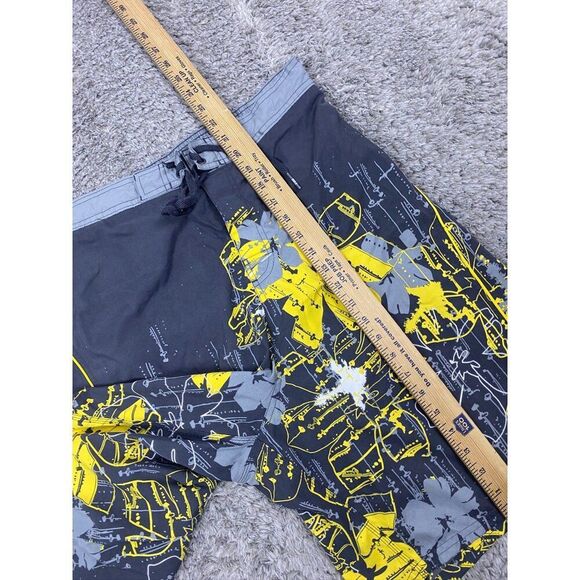 Vtg Nike Board Shorts Mens Extra Large Yellow Floral Diverge Swim Trunks 2000s - Picture 5 of 10